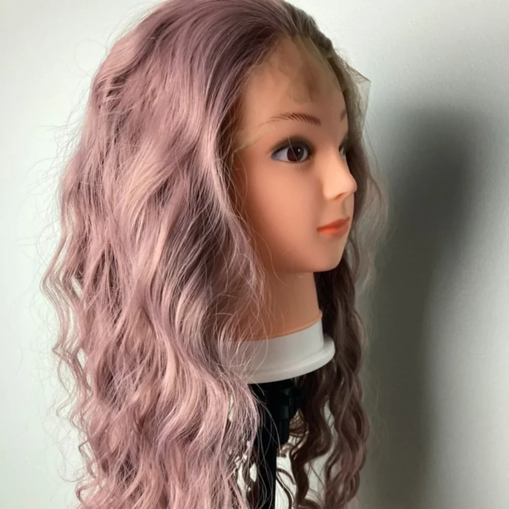 Pink Kinky Curly Lace Front Wig